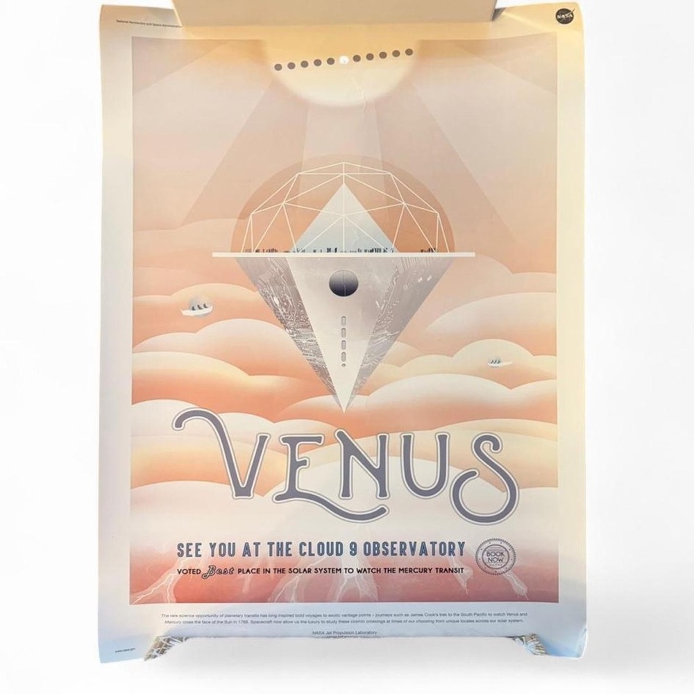 NASA Venus Art Poster with Cream and Pink Hues (18x24)